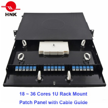 48cores 1u 19" Rack Mount Patch Panel with Cable Guide